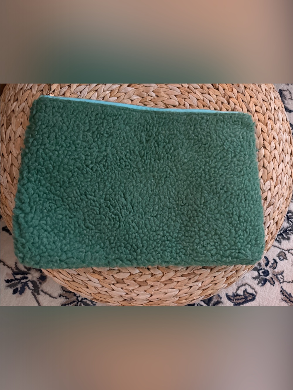 Green Sherpa Zip Pouch - Women Bags